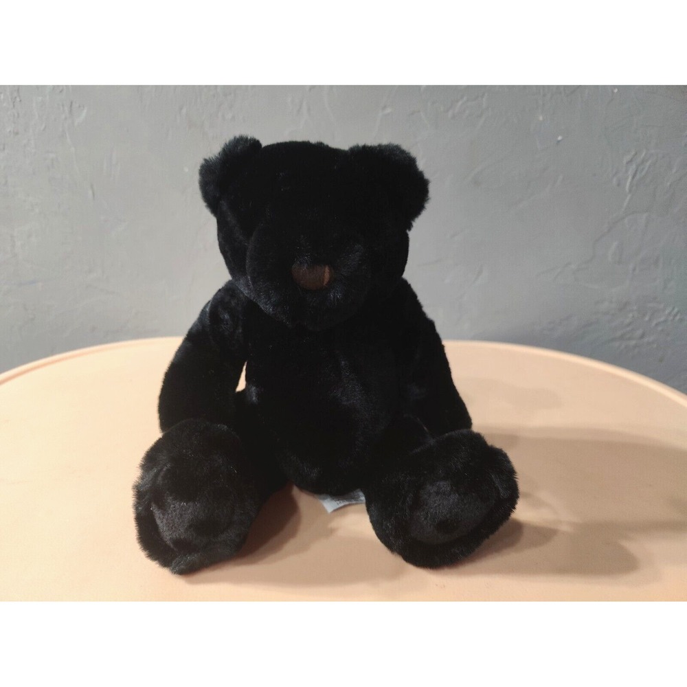 Velvets by Greek Jet Black Brown Nose‎ Plush Teddy Bear 670402 Very Soft - Picture 3 of 9